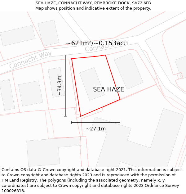 SEA HAZE, CONNACHT WAY, PEMBROKE DOCK, SA72 6FB: Plot and title map