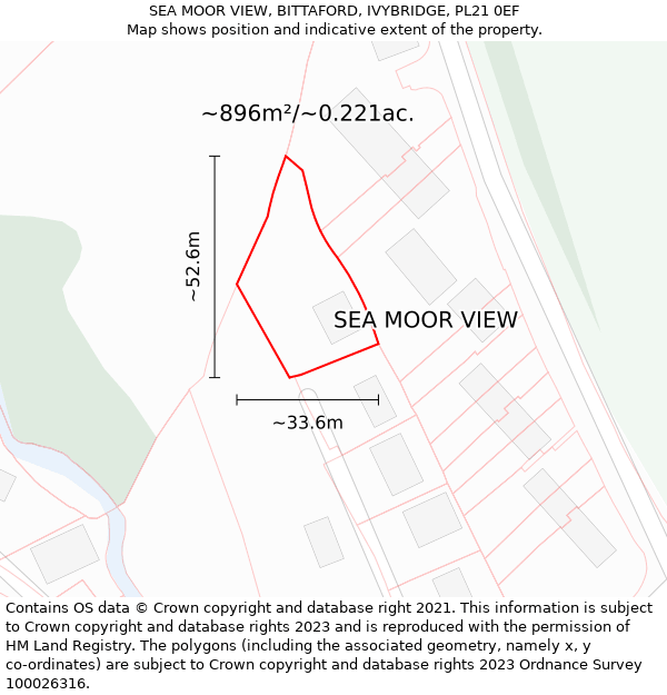 SEA MOOR VIEW, BITTAFORD, IVYBRIDGE, PL21 0EF: Plot and title map