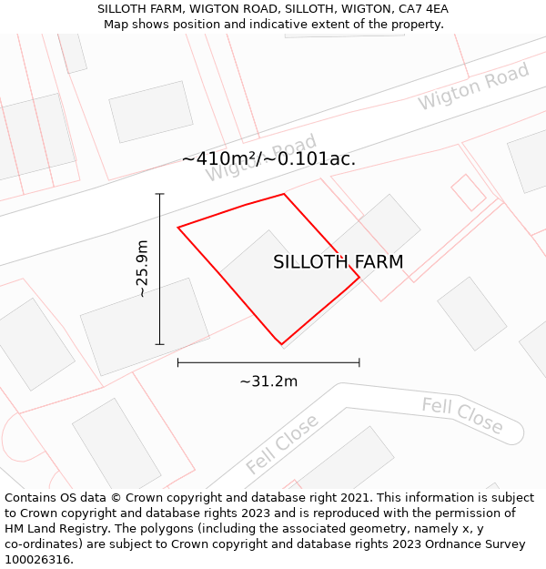 SILLOTH FARM, WIGTON ROAD, SILLOTH, WIGTON, CA7 4EA: Plot and title map