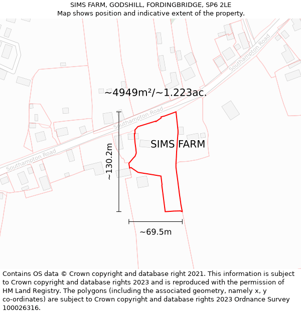 SIMS FARM, GODSHILL, FORDINGBRIDGE, SP6 2LE: Plot and title map