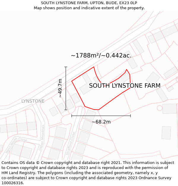 SOUTH LYNSTONE FARM, UPTON, BUDE, EX23 0LP: Plot and title map