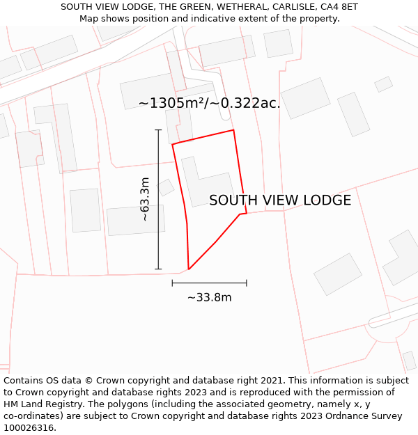 SOUTH VIEW LODGE, THE GREEN, WETHERAL, CARLISLE, CA4 8ET: Plot and title map