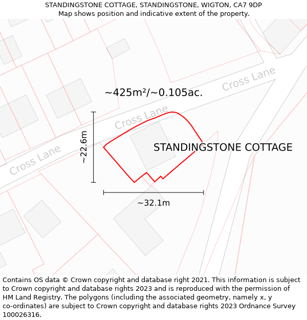 STANDINGSTONE COTTAGE, STANDINGSTONE, WIGTON, CA7 9DP: Plot and title map