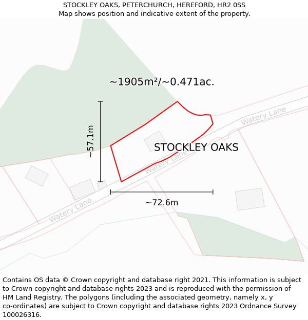 STOCKLEY OAKS, PETERCHURCH, HEREFORD, HR2 0SS: Plot and title map