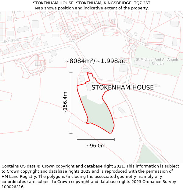 STOKENHAM HOUSE, STOKENHAM, KINGSBRIDGE, TQ7 2ST: Plot and title map
