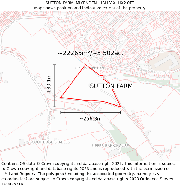 SUTTON FARM, MIXENDEN, HALIFAX, HX2 0TT: Plot and title map