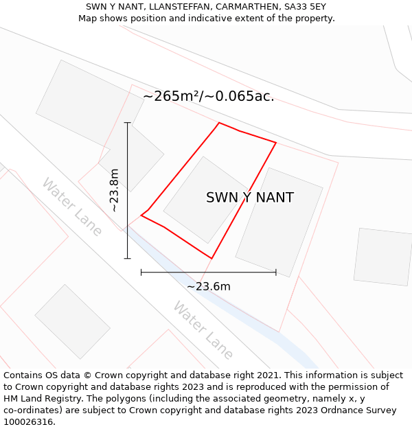 SWN Y NANT, LLANSTEFFAN, CARMARTHEN, SA33 5EY: Plot and title map