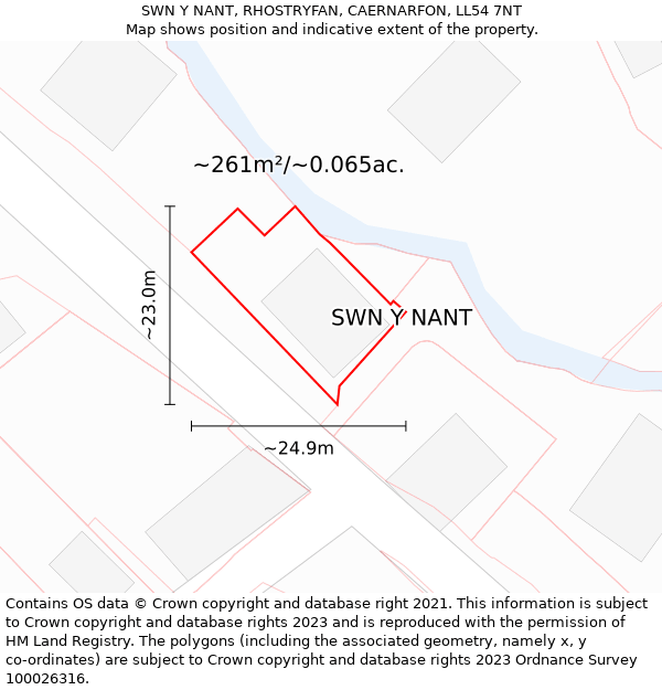 SWN Y NANT, RHOSTRYFAN, CAERNARFON, LL54 7NT: Plot and title map