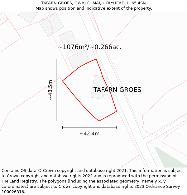 TAFARN GROES, GWALCHMAI, HOLYHEAD, LL65 4SN: Plot and title map