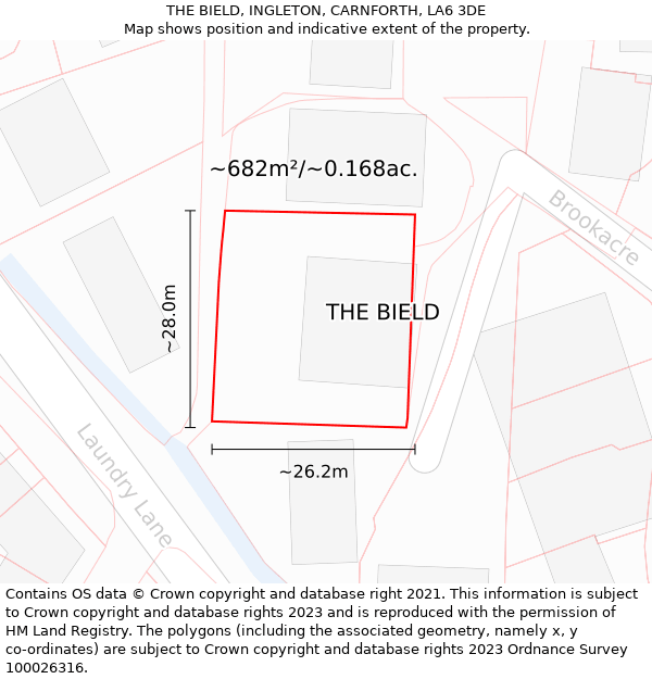 THE BIELD, INGLETON, CARNFORTH, LA6 3DE: Plot and title map