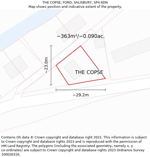 THE COPSE, FORD, SALISBURY, SP4 6DN: Plot and title map