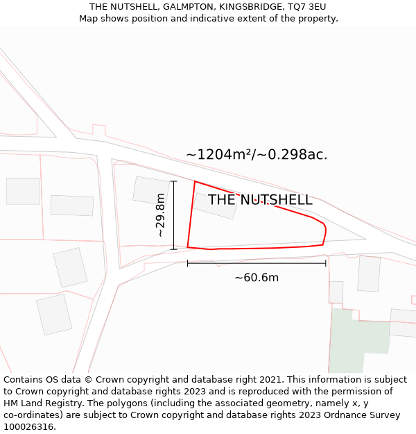 THE NUTSHELL, GALMPTON, KINGSBRIDGE, TQ7 3EU: Plot and title map
