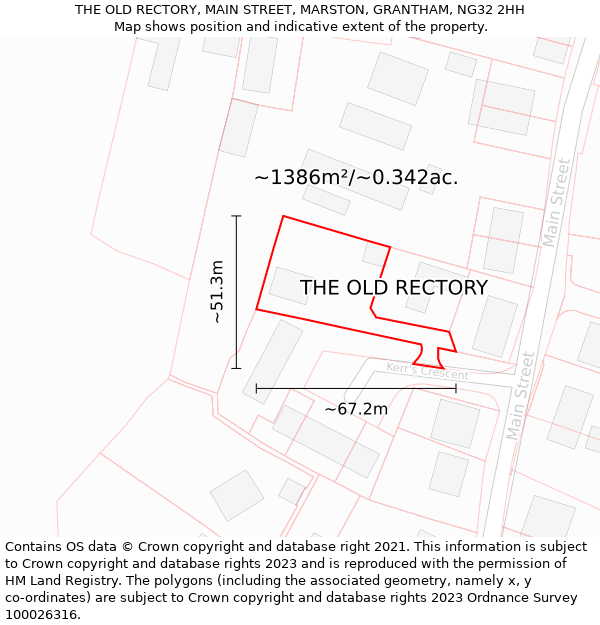 THE OLD RECTORY, MAIN STREET, MARSTON, GRANTHAM, NG32 2HH: Plot and title map