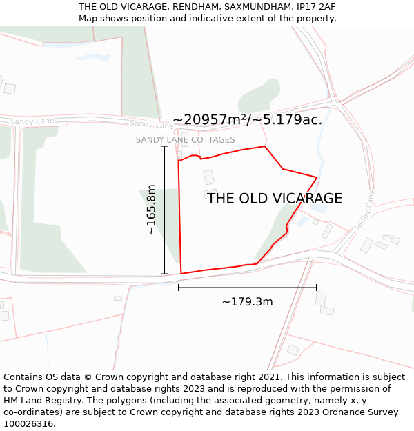 THE OLD VICARAGE, RENDHAM, SAXMUNDHAM, IP17 2AF: Plot and title map