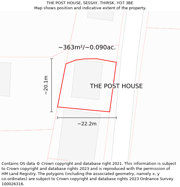 THE POST HOUSE, SESSAY, THIRSK, YO7 3BE: Plot and title map