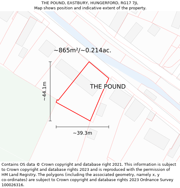 THE POUND, EASTBURY, HUNGERFORD, RG17 7JL: Plot and title map