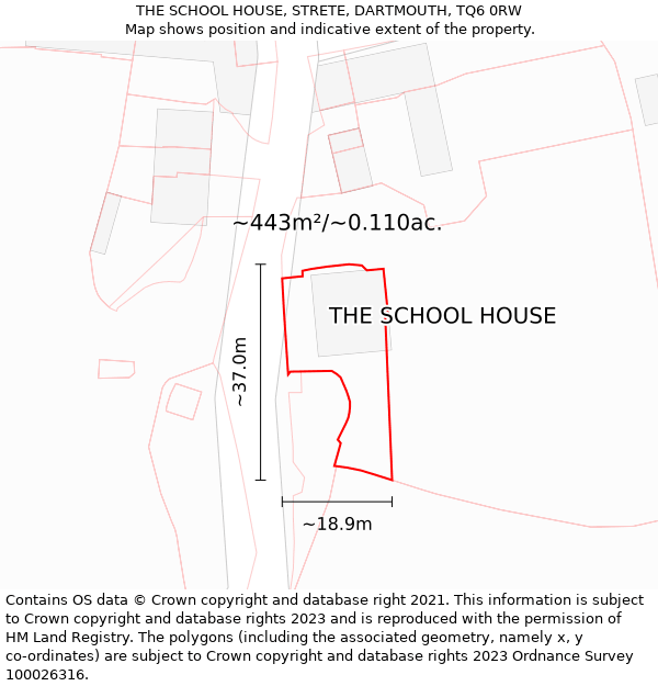 THE SCHOOL HOUSE, STRETE, DARTMOUTH, TQ6 0RW: Plot and title map