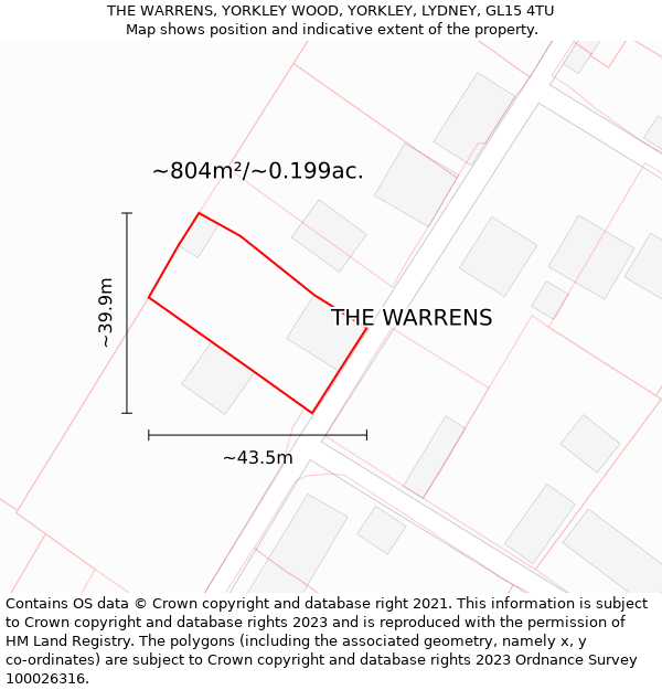 THE WARRENS, YORKLEY WOOD, YORKLEY, LYDNEY, GL15 4TU: Plot and title map