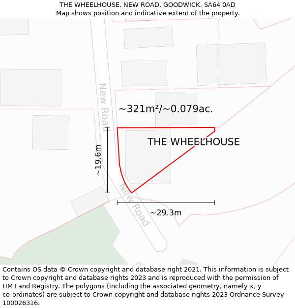 THE WHEELHOUSE, NEW ROAD, GOODWICK, SA64 0AD: Plot and title map