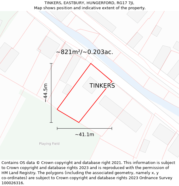 TINKERS, EASTBURY, HUNGERFORD, RG17 7JL: Plot and title map
