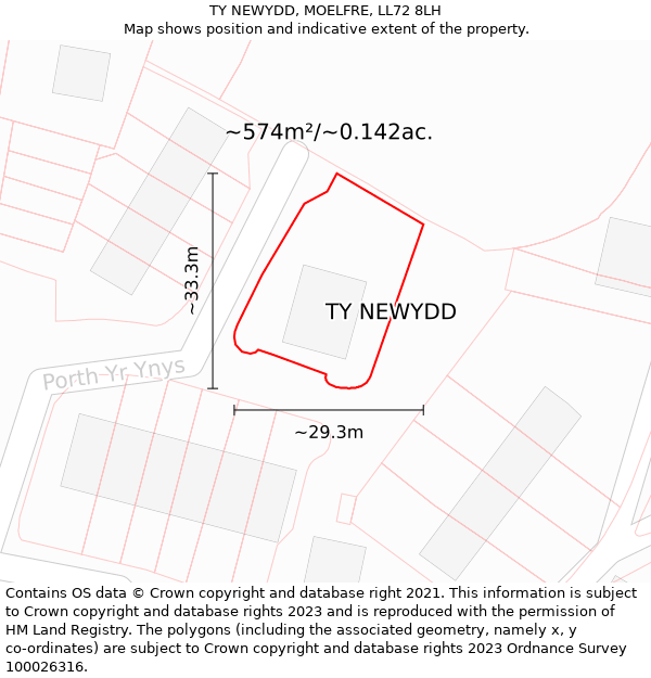 TY NEWYDD, MOELFRE, LL72 8LH: Plot and title map