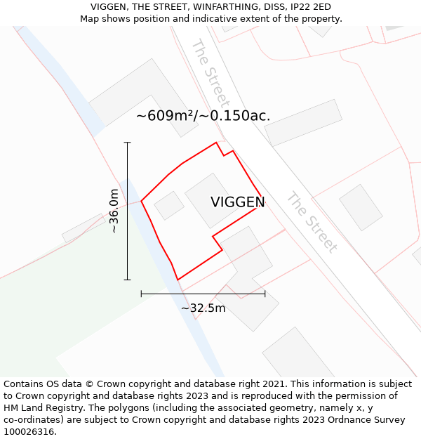 VIGGEN, THE STREET, WINFARTHING, DISS, IP22 2ED: Plot and title map