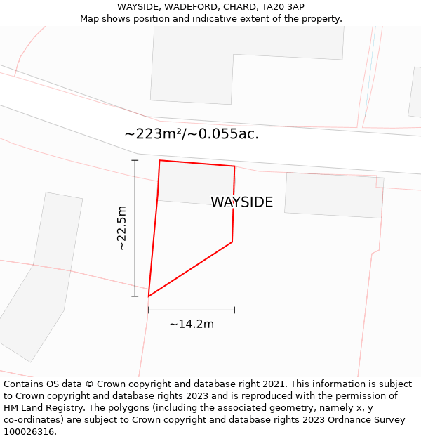 WAYSIDE, WADEFORD, CHARD, TA20 3AP: Plot and title map