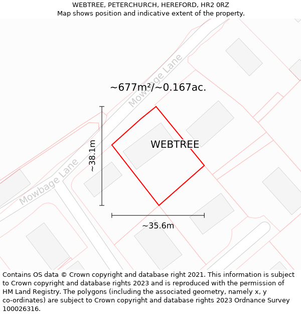 WEBTREE, PETERCHURCH, HEREFORD, HR2 0RZ: Plot and title map