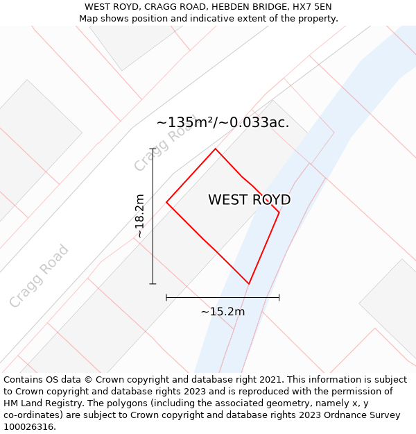 WEST ROYD, CRAGG ROAD, HEBDEN BRIDGE, HX7 5EN: Plot and title map