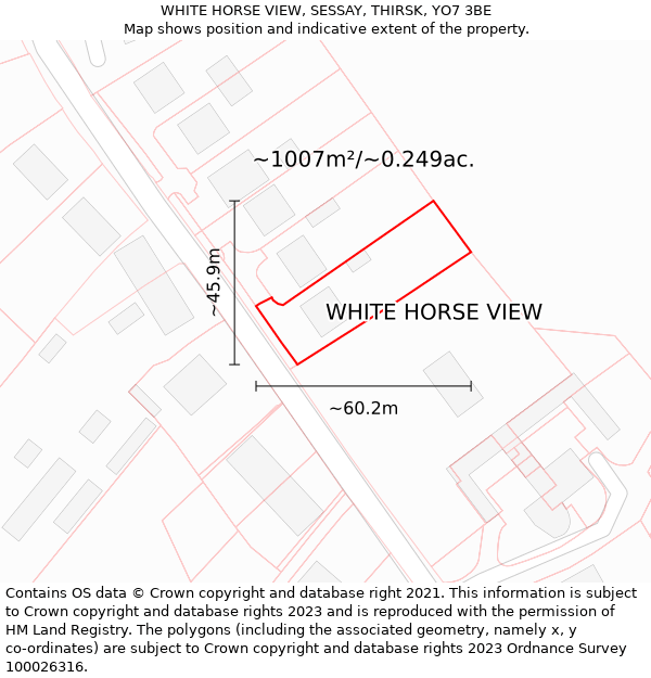 WHITE HORSE VIEW, SESSAY, THIRSK, YO7 3BE: Plot and title map