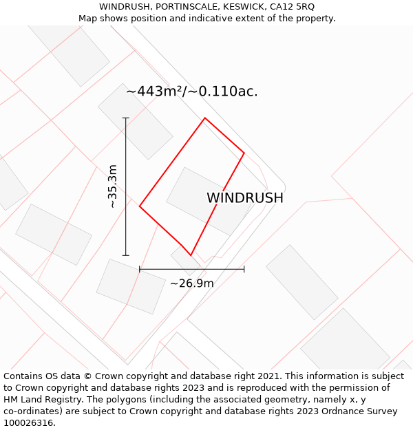 WINDRUSH, PORTINSCALE, KESWICK, CA12 5RQ: Plot and title map