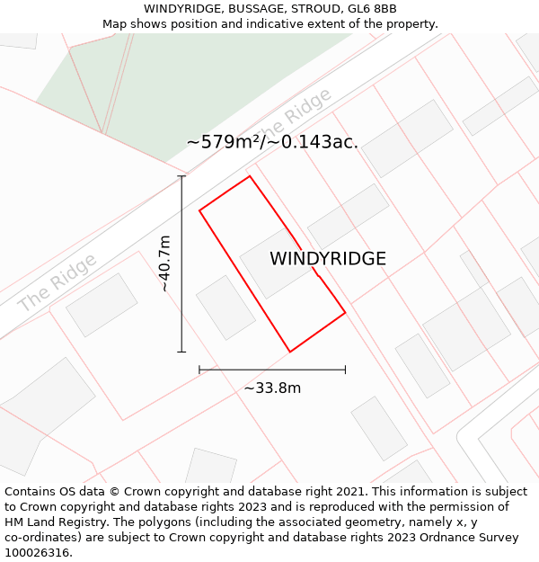 WINDYRIDGE, BUSSAGE, STROUD, GL6 8BB: Plot and title map