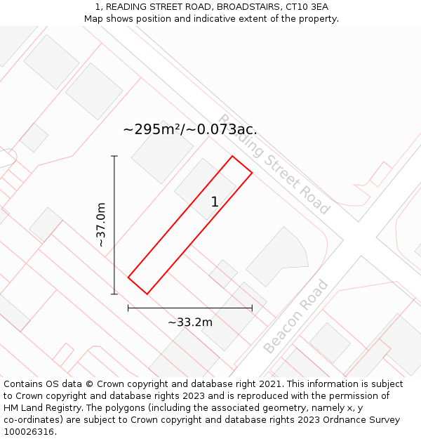 1, READING STREET ROAD, BROADSTAIRS, CT10 3EA: Plot and title map