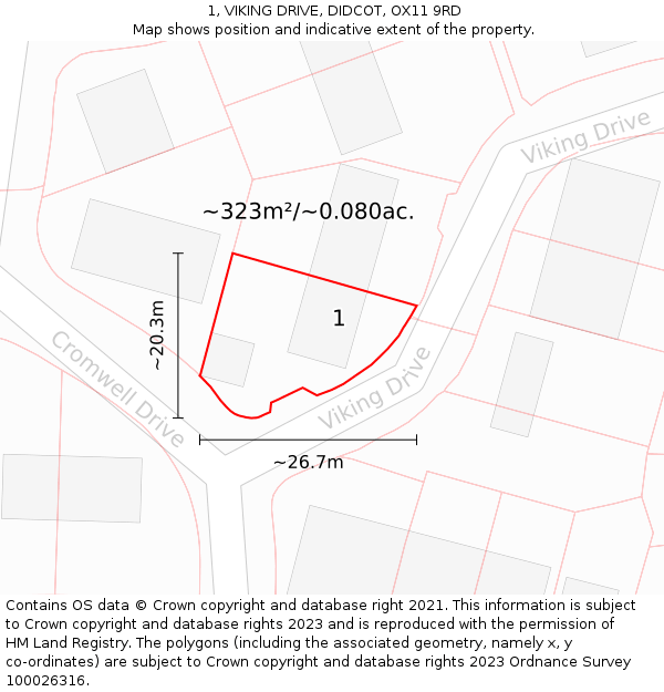 1, VIKING DRIVE, DIDCOT, OX11 9RD: Plot and title map