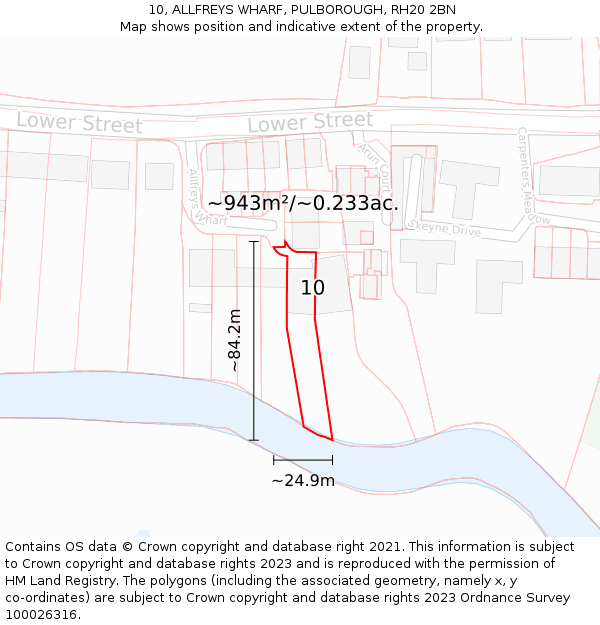 10, ALLFREYS WHARF, PULBOROUGH, RH20 2BN: Plot and title map