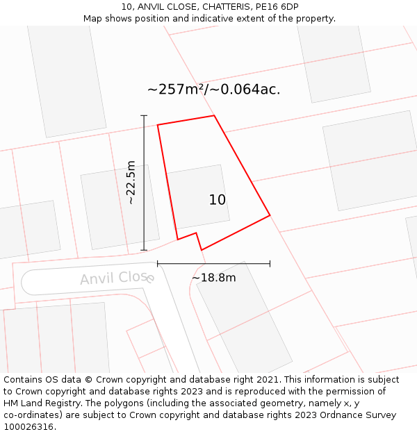 10, ANVIL CLOSE, CHATTERIS, PE16 6DP: Plot and title map