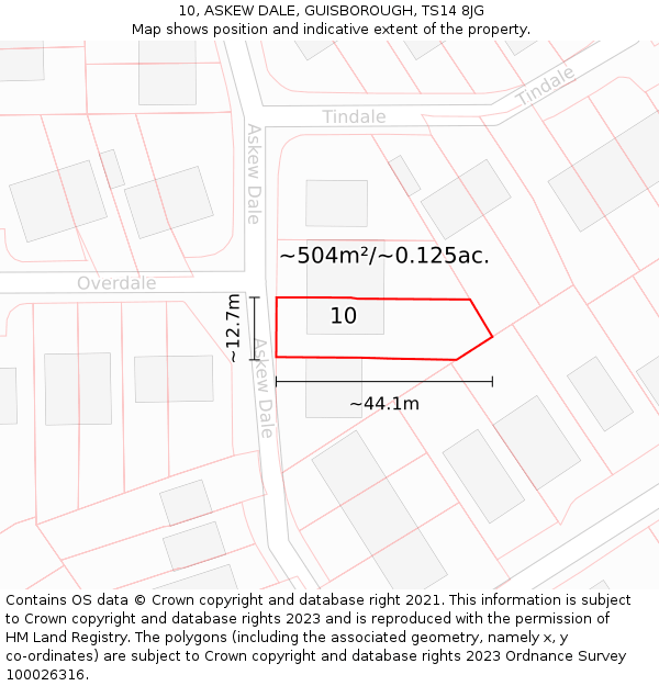 10, ASKEW DALE, GUISBOROUGH, TS14 8JG: Plot and title map