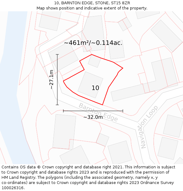 10, BARNTON EDGE, STONE, ST15 8ZR: Plot and title map