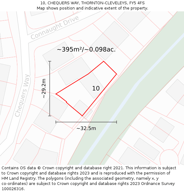 10, CHEQUERS WAY, THORNTON-CLEVELEYS, FY5 4FS: Plot and title map
