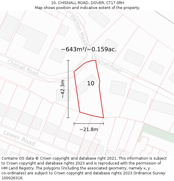 10, CHISNALL ROAD, DOVER, CT17 0RH: Plot and title map