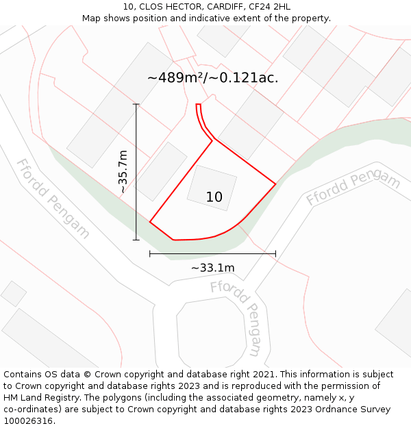 10, CLOS HECTOR, CARDIFF, CF24 2HL: Plot and title map