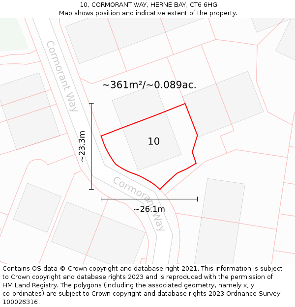 10, CORMORANT WAY, HERNE BAY, CT6 6HG: Plot and title map