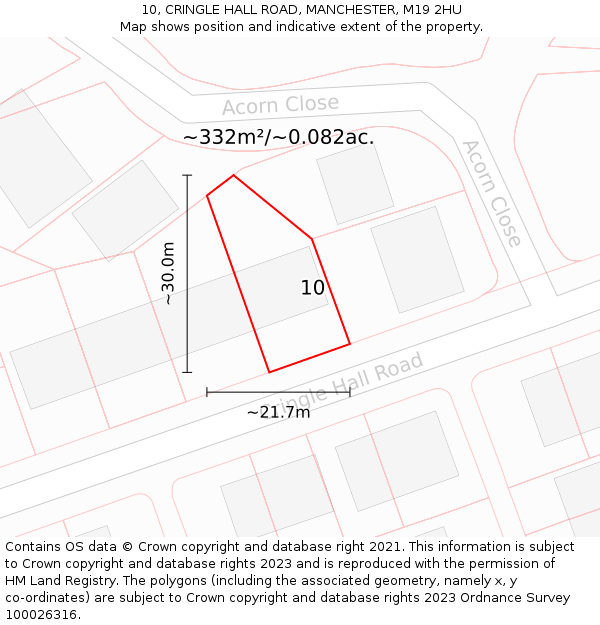 10, CRINGLE HALL ROAD, MANCHESTER, M19 2HU: Plot and title map