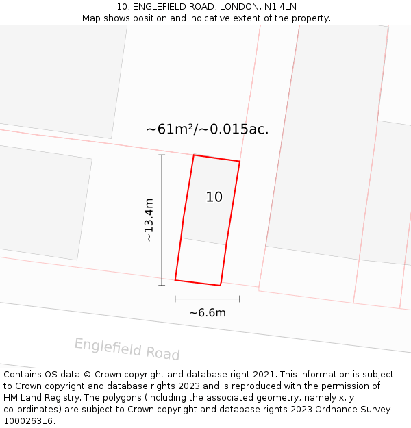 10, ENGLEFIELD ROAD, LONDON, N1 4LN: Plot and title map