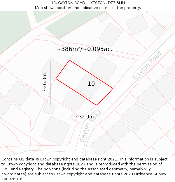 10, GAYTON ROAD, ILKESTON, DE7 5HN: Plot and title map