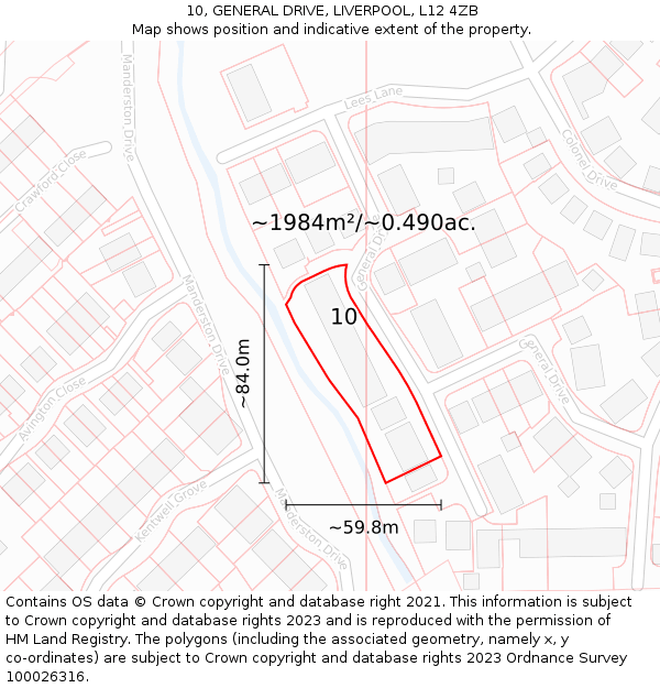 10, GENERAL DRIVE, LIVERPOOL, L12 4ZB: Plot and title map