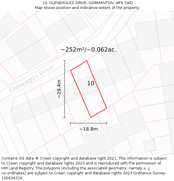 10, GLENEAGLES DRIVE, NORMANTON, WF6 1WD: Plot and title map