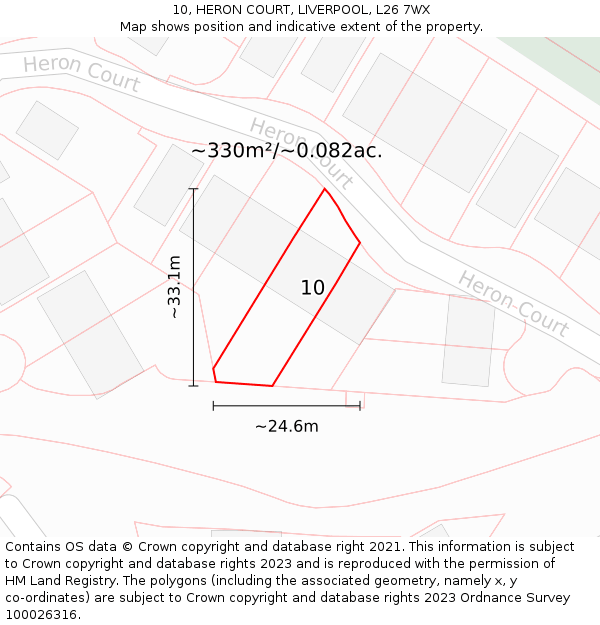 10, HERON COURT, LIVERPOOL, L26 7WX: Plot and title map
