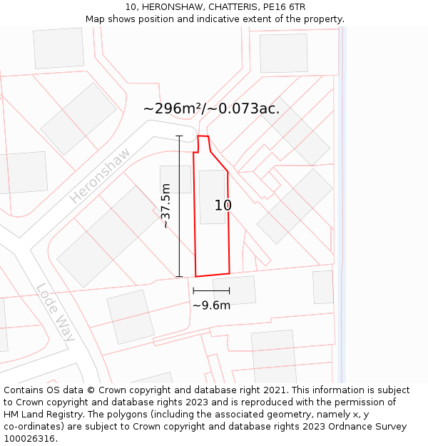 10, HERONSHAW, CHATTERIS, PE16 6TR: Plot and title map