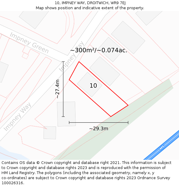 10, IMPNEY WAY, DROITWICH, WR9 7EJ: Plot and title map